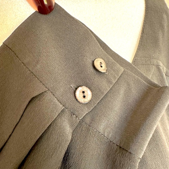 Eileen Fisher gray and black tunic dress with buttons, pockets. Size medium. - Picture 4 of 7